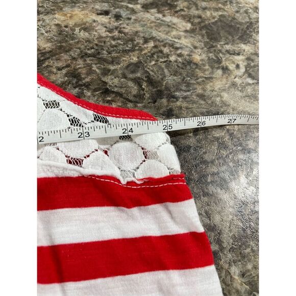 New Directions Women's 3XL Patriotic Striped Tank Top Lace Accents - Picture 3 of 8